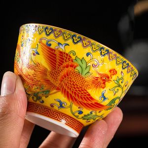 Émail Dragon Tea Master Cup Accessoires de tasse à thé en céramique Bol en émail Articles ménagers Tasse unique