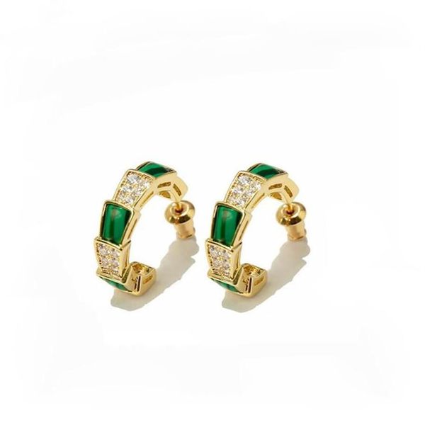 Boucles d'oreilles en émail Style serpent doré pour femmes, bijoux de styliste rouge noir blanc vert 215K