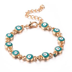 Emaille Evil Eye Armbandkette für Damen und Herren, türkische Augen-Armbänder, Damen- und Herrenketten, verstellbarer Charm-Armreif, Modeschmuck in großen Mengen