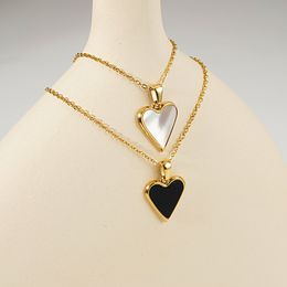 Émail Coeur Lien Chaîne Colliers Or Titane Acier Pendentif Collier Ras Du Cou Amour Charme Goujons Boucles D'oreilles pour Femmes Cadeau Mode Marque Design Clavicule Bijoux