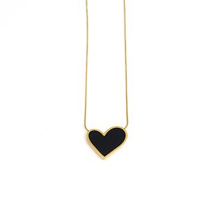 Email Hart Kettingen slangenketen Titanium staal liefde charme hanger ketting ketting mode eenvoudige gouden zilveren ontwerper sleutelbeen choker sieraden geen allergie