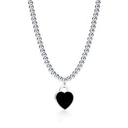 Émail grand amour perle chaîne colliers longs pendentifs mode chaîne en acier inoxydable collier femmes collier bijoux cadeau linkA