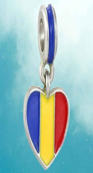 ENAMEL NATIONAL FLAGE BIG HORE PERLES UNIONS ITATIE CANADIA LOBE SPACER CHARM PENDANT POUR LE COLLE DE BRACELE