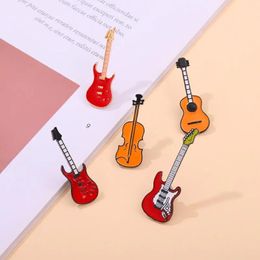 Pins de esmalte Broches de bajo personalizado Insignias de instrumentos musicales Insignias de lóbala Regalo de joyería para niños amigos