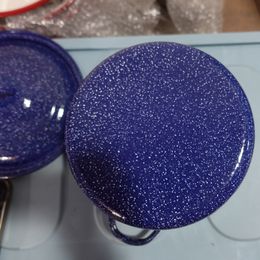Email Soep Pot Blue Star Hoogtepunt krul opslagtank huishouden met deksel kookpot voor keuken retro pastorale bloemen kookgerei