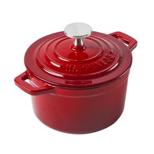 Mini Four hollandais en Fonte émaillée 1,5 Quart pour la Cuisson du Pain Pot en Fonte Cocotte Plat à Lait Lourd Pot à ragoût de Cuisine 240327