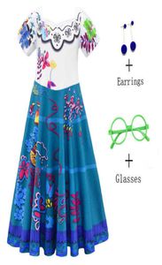 Encanto Mirabel Madrigal Cosplay Costume fille robe femme fantaisie Es pour carnaval Halloween princesse boucles d'oreilles lunettes 5233522