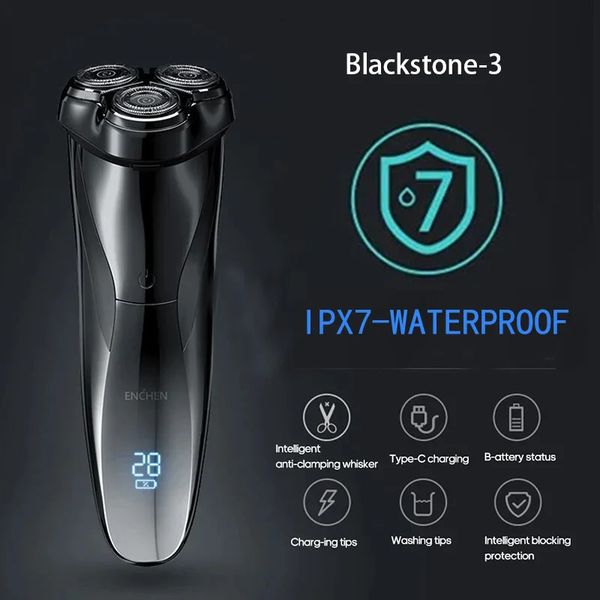 Enchen Blackstone 3D Rasoir du rasoir électrique pour les hommes IPX7 étanche à double usage humide Utilisation de l'écran d'écran rasage de rasage de barbe 240411