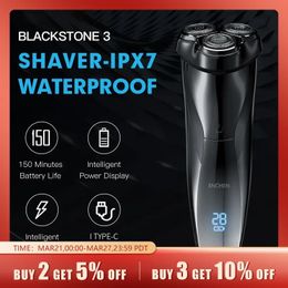 ENCHEN rasoir électrique 3D Blackstone 3 IPX7 rasoir étanche humide et sec double usage visage barbe batterie affichage numérique pour hommes 240325