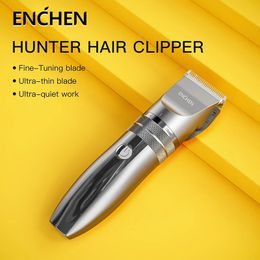 ENCHEN Hunter tondeuse à cheveux pour hommes tondeuses à cheveux électriques professionnelles USB lame mobile rechargeable longueur de coupe réglable 240124