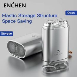 ENCHEN Z4 Mini Afeitadora eléctrica 2 Cabezal flotante Máquina recortadora portátil Lavado de cuerpo completo para hombre Sensor inteligente Afeitado 240228