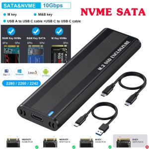 Behuizing 10GBPS M2 SSD Case NVME SATA Dual Protocol M.2 tot USB Type C 3.1 SSD -adapter voor NVME PCIE NGFF SATA SSD DISK BOX M.2 SSD Case