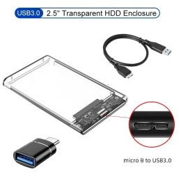 Behuizing 2.5 '' Externe harde schijf behuizing USB 3.0 naar SATA III TROBIME FREE Clear Hard Disk Case voor 2,5 inch Sata HDD SSD -ondersteuning UASP