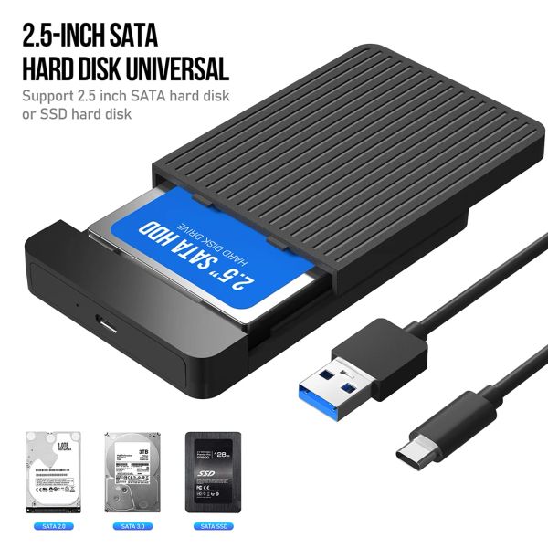Enceinte de 2,5 pouces HDD Case SATA 3.0 à USB 3.1 Type C 5 Gbit / G