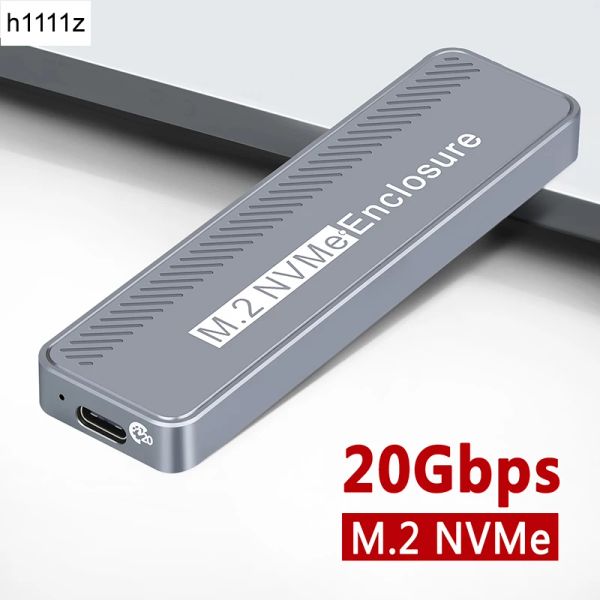 Enceinte 20 Gbps M.2 ENCHÉLOIRE NVME USB 3,2 GEN 2X2 TYPE C ENCILLE SSD NVME POUR 2230/2242/2260/2280 NVME SSD M / B + M Clé de cas externe externe externe externe