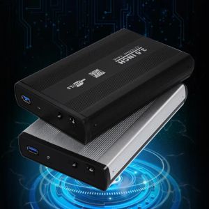 Behuizing 3,5 inch SATA naar USB3.0 HDD-behuizing 5Gbps harde schijfbehuizing Externe harde schijfbehuizing met EU-voedingsadapter voor pc-computer