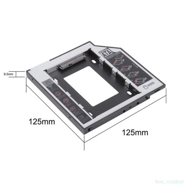 Cinete de 9.5 mm SATA HDD SSD DISCO DISCO CADDY PARA FUJITSU LIFEBOOK AH552 AH564 E544 E547 E554 E556 E557 E736 E744 E746 E754