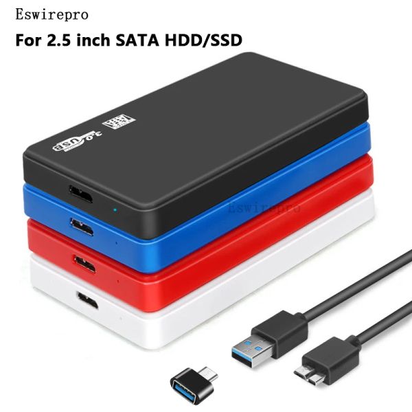 Boîtier en enclos HD externo USB 3,0 à 2,5 pouces SATA HDD SSD Boîte de disque de disque dur externe pour PC Smartphone PS5