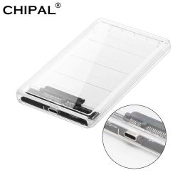 Behuizing Chipal Transparant 2,5 inch HDD SSD Case SATA naar USB 3.1 Type C Adapter Gratis 5 Gbps Box Harde schijf Behuizing Ondersteuning 2TB UASP