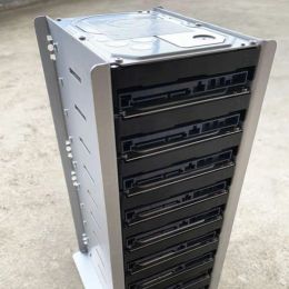 Enceinte de disque dur Cage 10 baies Array Hdd Classic HDD Empile Bracket avec 4,72 pouces de ventilateurs SSD Aluminium