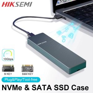 Behuizing Hiksemi 10GBPS M.2 NVME SATA SSD Bekleding Tool Gratis externe adapter USB C 3.1 NVME PCIe Case SSD PCIe M.2 SSD Case Portable