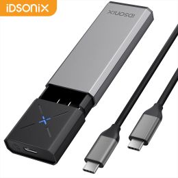 Enceinte IDSONIX Type C Enclos de disque dur externe USB C 3.2 10 Gops NVME PCIe et 5 Gbps SATA AHCI M.2 NVME SATA SSD pour ordinateur portable PC