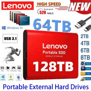Behuizing Lenovo 2023 Portable Disco Duro Externo USB 3.1 Typec M.2 SSD Externe harde schijf 500 GB Flash Drive 8 TB Harde schijven voor laptops