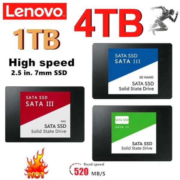 Cubre Lenovo Fast SATA SSD 2.5 pulgadas Alta velocidad SSD 4TB 500GB HD 1TB SSD INTERNA 2TB Solid State Drive para portátil portátil SSD Notebook