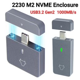 Enclosage M.2 NVME 2230 SSD Enclosure USB C adaptateur 10 Gbps USB3.2 Boîte de cas externe Gen2 pour M2 2230 NVME SN740 / SN530 520 / PM991A / BG4 / BC711