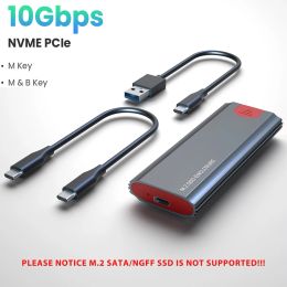 Enceinte m.2 NVME SSD Enclacement Adaptateur outil Free Aluminium Case USB C 3.1 GEN 2 10 Gbps à NVME PCIE ENCLOSOIRE EXTÉRIEUR POUR M2 NVME SSD