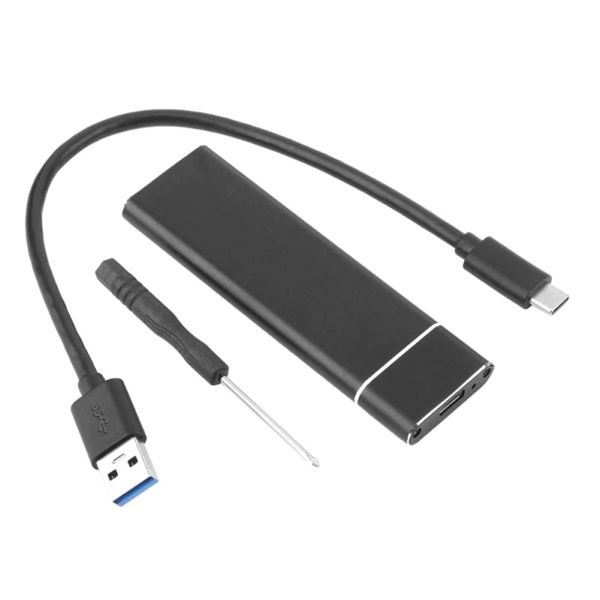 Cubre M.2 USB 3.1 Tipo C SSD Adaptador de caja de disco duro móvil M2 a USB 3.1 Case de recinto externo Typec para M2 SATA SSD 2280 2242 2260