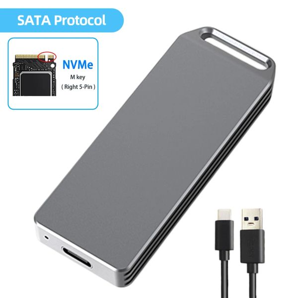 Cubro M2 Case SSD M.2 NVME SATA SSD Adaptador de accesorio 5/10Gbps USB 3.1 USB Typec Cinete externa admite las teclas M y BM