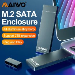Behuizing Maiwo M.2 Sata Mobile Hard Drive Box SATA naar USB 3.0 Interface SSD Solid State Drive Box Laptop M2 Allaluminium Externe doos