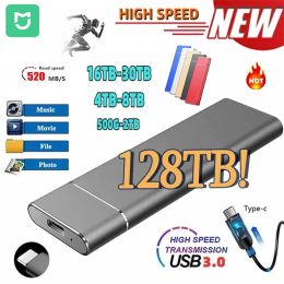 Behuizing Mijia Portable SSD 128TB 1TB 2TB Highspeed massa opslag USB 3.0 Externe harde schijfinterface voor computer laptops/pc