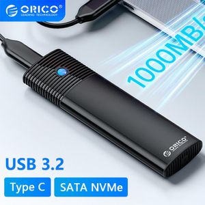 ENCLOSATION ORICO DUAL PROTOCOLS M.2 NGFF NVME ENCILLE EXTÉRIEUR SSD COVER USB 3,2 TYPE C COUVERTURE DISK DISK 10 Gbit