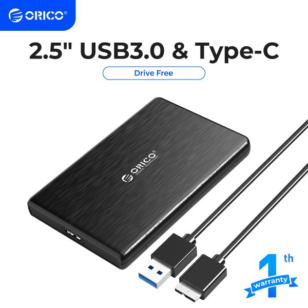 Cubre Orico HDD Case 2.5 SATA a Typec USB3.1 Recinto del disco duro para el disco SSD HDD Box Case Soporte UASP USB3.0 Disco duro externo
