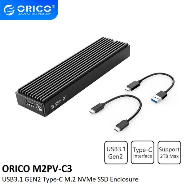 ENCLOSATION ORICO M.2 NGFF SATA NVME M2 Aluminium 10 Go SSD M2 Boîtier avec USB3.1 Gen2 Connexion Drive externe (M2PV / M2PF)