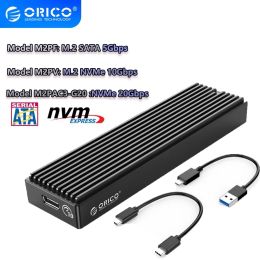 Cubro Orico M.2 NVME Cinete, Case M2 SATA NGFF USB, Gen2 10Gbps PCIe SSD, 5 Gbps NGFF SATA SSD Box para 2230/2242/2260/2280 M2 SSD