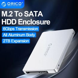 ENCLOSATION ORICO M.2 CAS SSD NGFF TO SATA3.0 ADAPTER CASE MSATA TO SATA3.0 Metal Hard Drive Case pour 2230 2242 2260 2280 M2 SSD