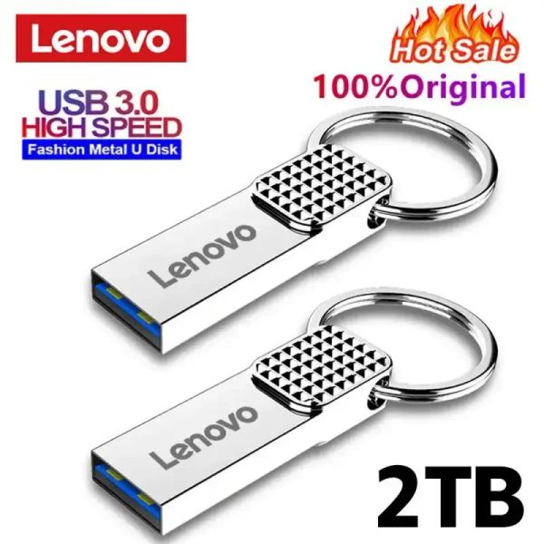 Conclusión Original Lenovo USB Flash Drive 2TB 1TB 512GB METAL DE METAL HAGE SPEED Hanging Portable USB 3.0 Memoria para computadora portátil por computadora portátil