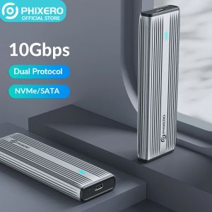 Behuizing Phixero Dual Protocol M.2 NGFF NVME Bekleding Externe SSD Case USB 3.2 Type C Harde schijf Disk Cover 10 Gbps HD Storage Box House