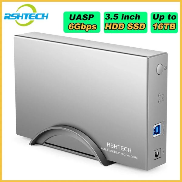 Enceinte RSHTech Disque dur enceinte USB 3.0 à SATA Aluminium Hard Dock Dock Dock pour un HDD SSD de 3,5 pouces jusqu'à 16 To
