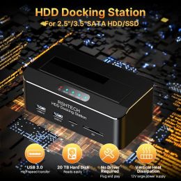 Behuizing RSHTech USB 3.0 naar SATA externe harde schijf Docking Station behuizing adapter voor 2.5 "/3.5 '' HDD SSD met SD/TF -kaartlezer lezer