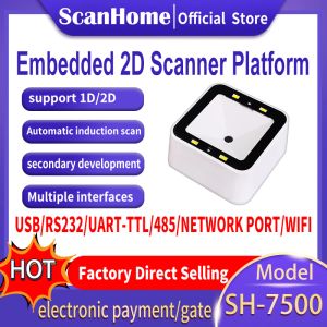 Enceinte SCANHOME Correction de codes à barres intégrées Scanner de plate-forme de plate-forme de plate-forme USB série RS232 Network WiFi 485 omnidirectionnel SH7500