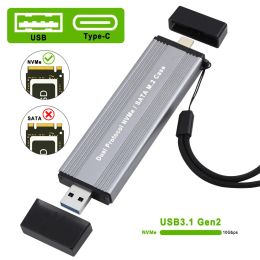 Behuizing SSD NVME M2 CASE NVME NVME TO USB BIJHUIS ALUMINIUM USBC 3.1 Gen2 10Gbps naar NVME PCIe SSD -opslagbox voor M.2NVME PCIe Protocol SSD SSD