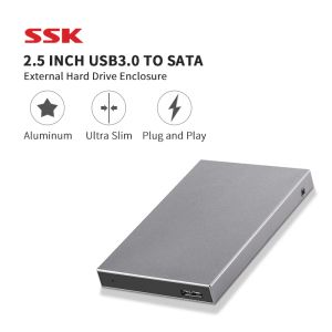 Enceinte SSK HDD CASE 2,5 pouces SATA à USB 3.0 Adaptateur Drive du disque dur Boîte de disque dur SSD Boîte de disque dur HDD Grey Grey HEV600