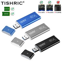 Boîtier TISHRIC M2 boîtier SSD boîtier vers adaptateur USB M.2 NGFF vers USB3.0 BKey B + MKey M.2 protocole SATA boîtier de disque dur externe pour 2230 2242
