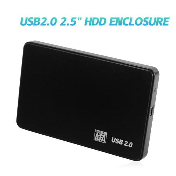 Cubre USB 2.0 HDD Caso de disco duro externo 2.5 pulgadas SATA SATA SSD Ventana de soporte de transmisión de alta velocidad Mac Android