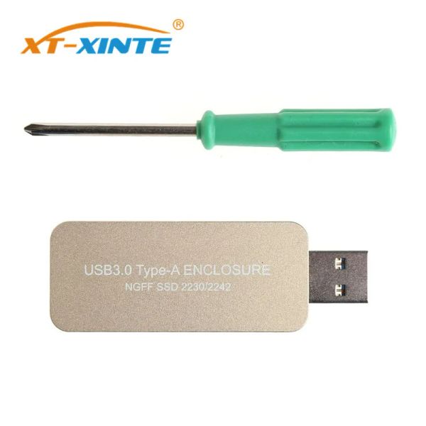 Boîtier XTXINTE M2 SATA boîtier SSD USB3.0 TypeA à M.2 boîtier SSD clé B pour NGFF 2230 2242 SATA disque dur SSD boîtier externe