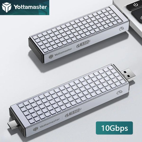 Enceinte Yottamaster M.2 SATA NVME Case Double Protocole SSD Enclosure USB 3.0 Boîte de stockage HD Type C Boîtier de conduite à semi-conducteurs pour ordinateur portable PC